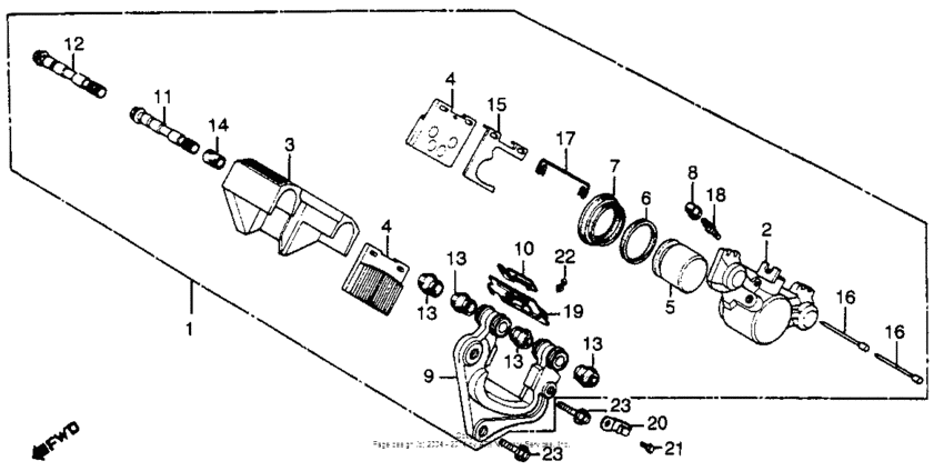 Front brake caliper 80