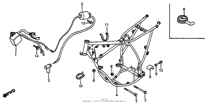 Frame + ignition coil 83
