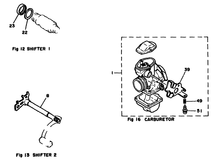 Shifter 1 and 2, carburetor