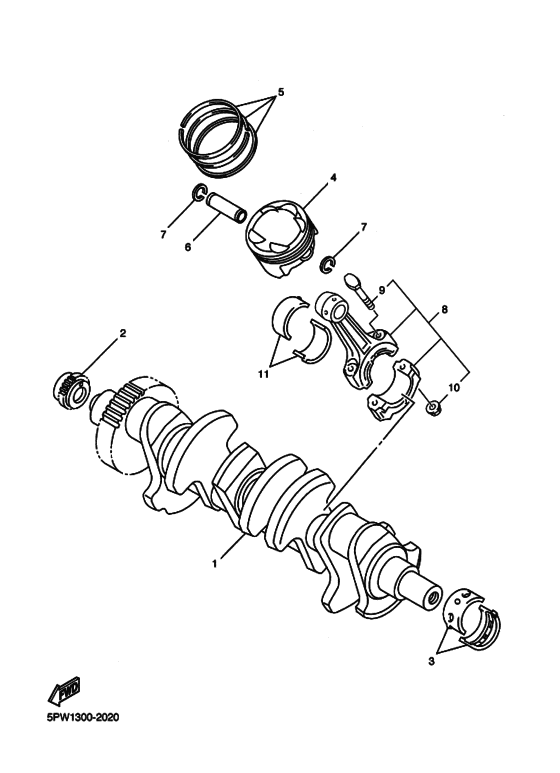 YZF-R1 Коленчатый вал и Поршень