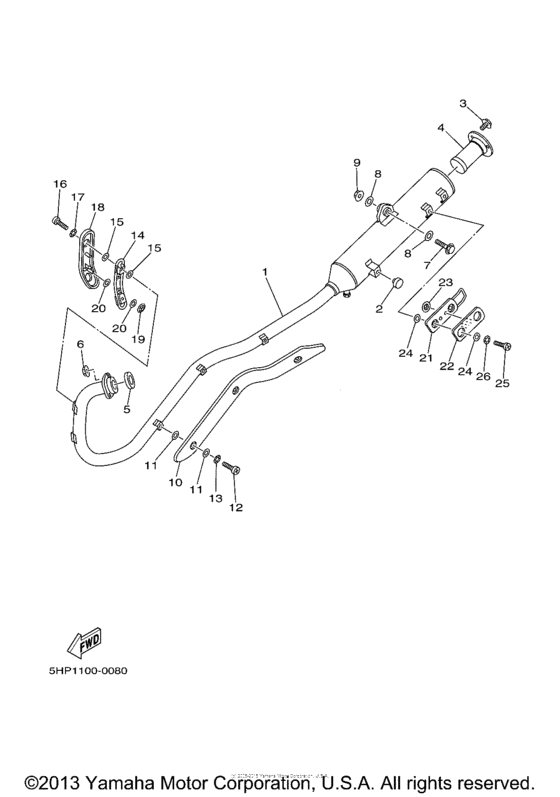 TTR125LM Выхлопная система