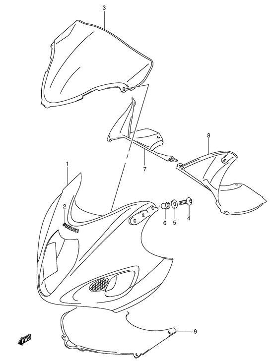 GSX1300R Cowling body