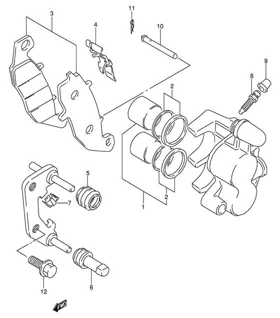 GSF250 Передний суппорт