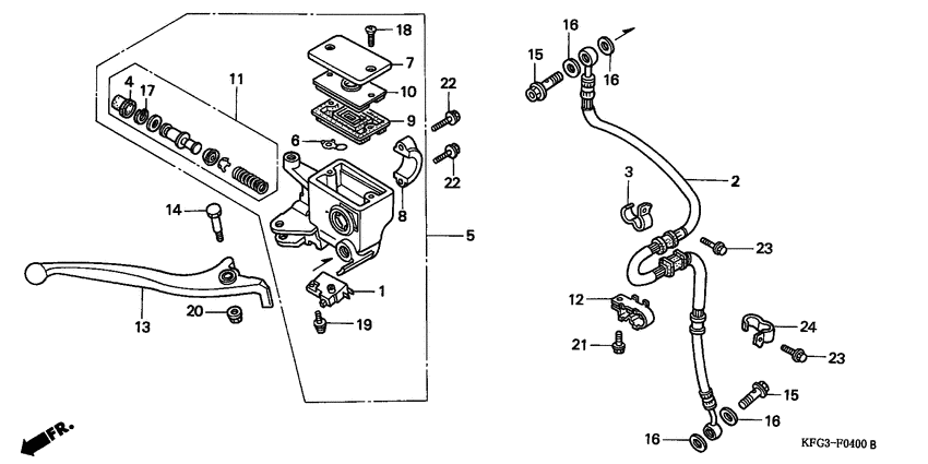 Fr. brake master cylinder