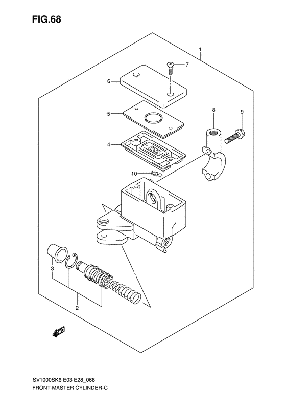 SV1000 Передний тормозной цилиндр