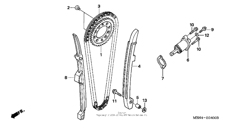 Cam chain + tensioner
