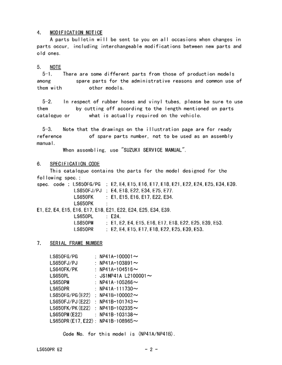 LS650 Catalog preface