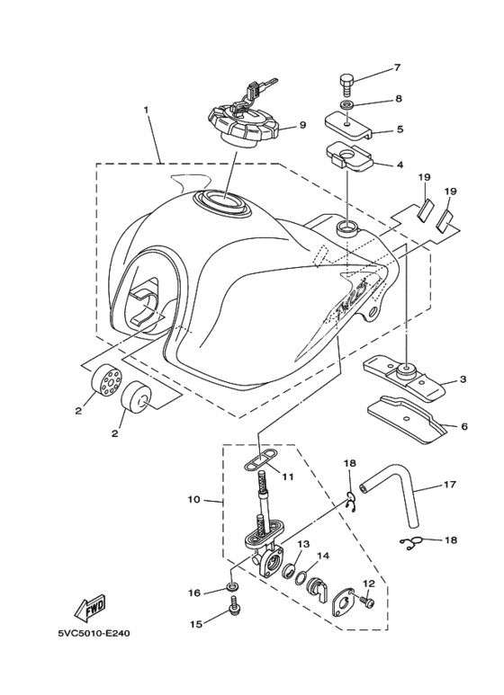TW225E Fuel tank assy