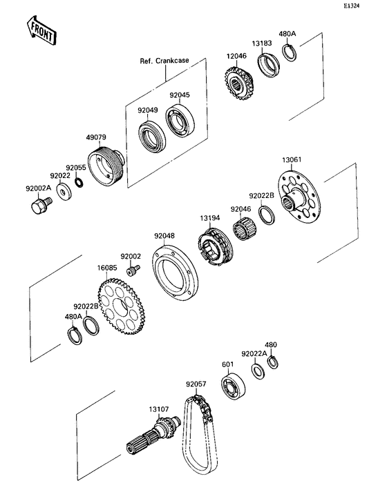 ZX750 Вал генератора