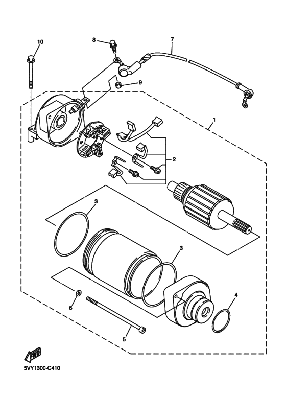 Starting motor set