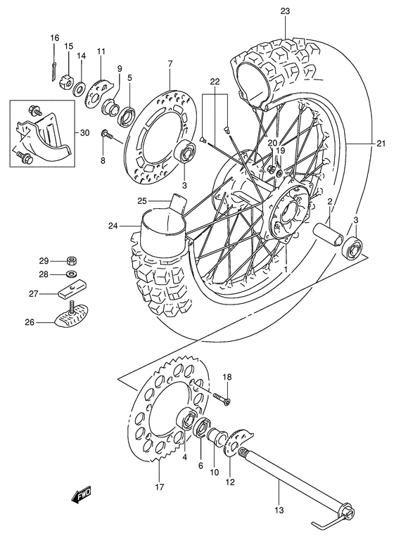 Rear wheel complete assy