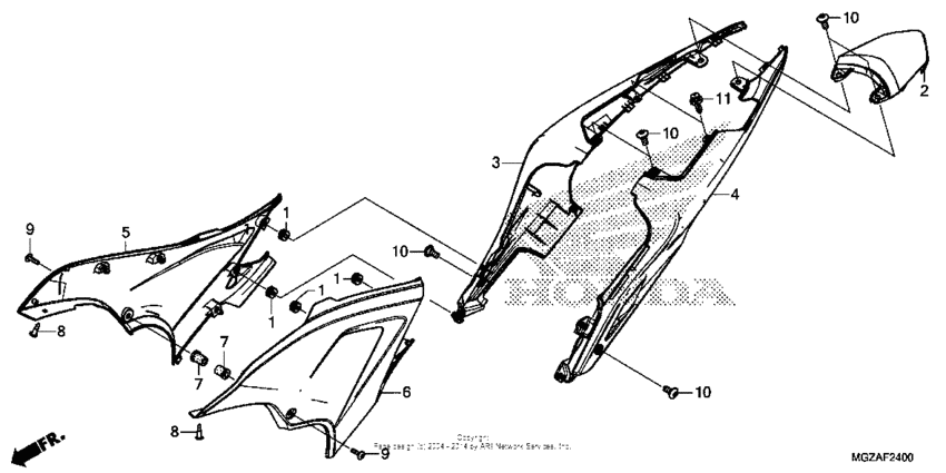 Side cover + rear cowl