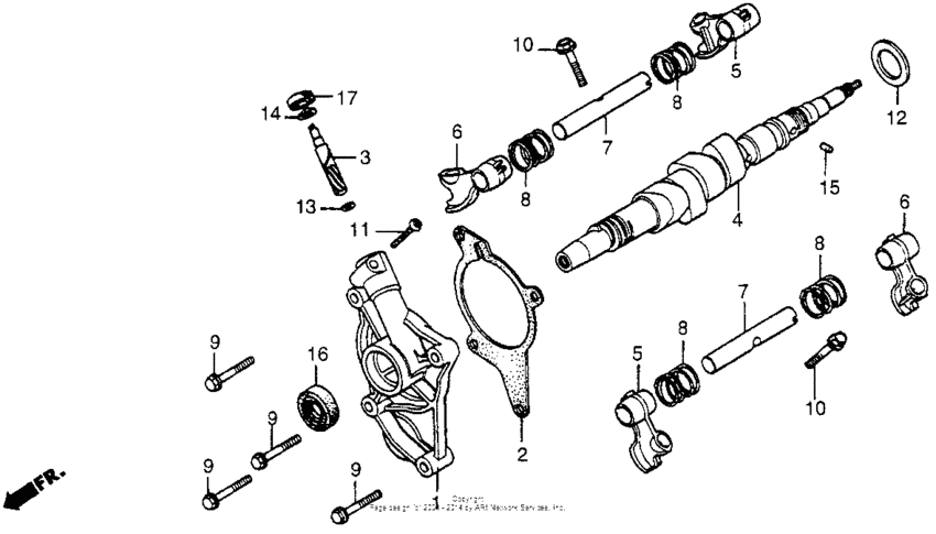 Camshaft + lower rocker arm