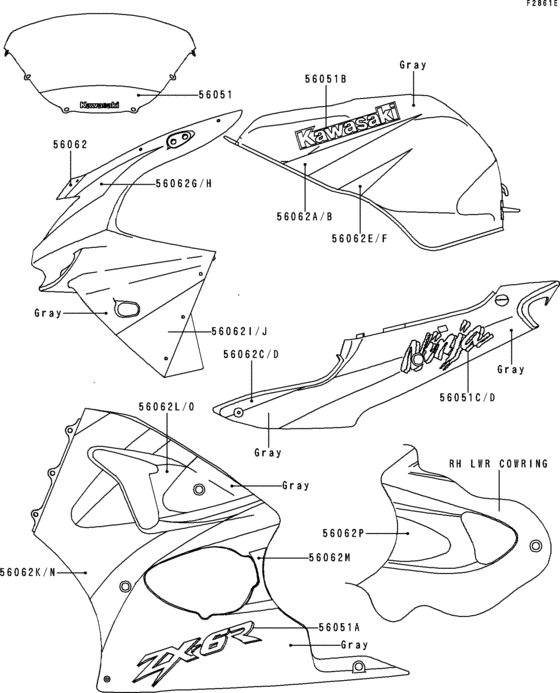 ZX600 Decals(gray / gray)