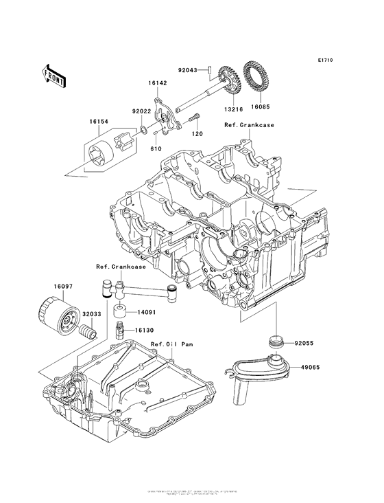 ZX1400 Масляный насос и фильтр