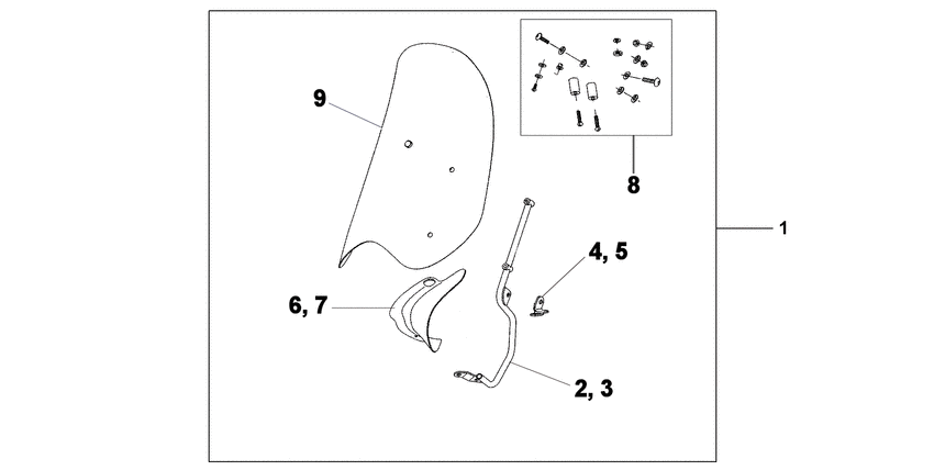 SH300R (ABS) Ветровое стекло