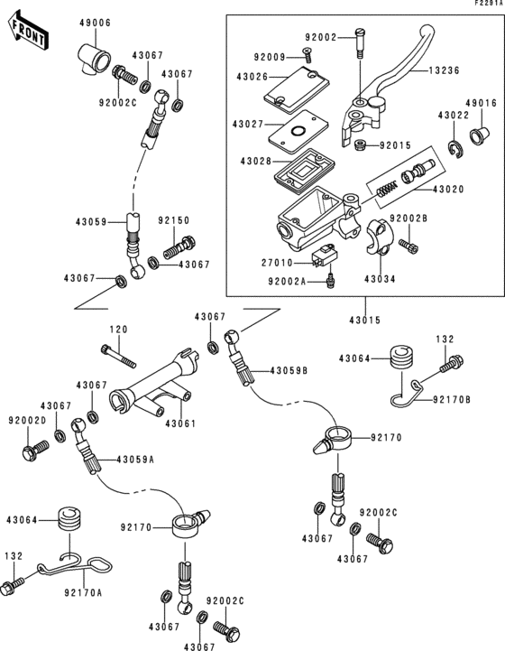 Front master cylinder(zr750-c2/c3/c4)