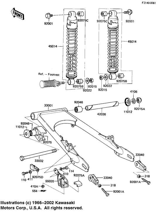 Swing arm/shock absorbers