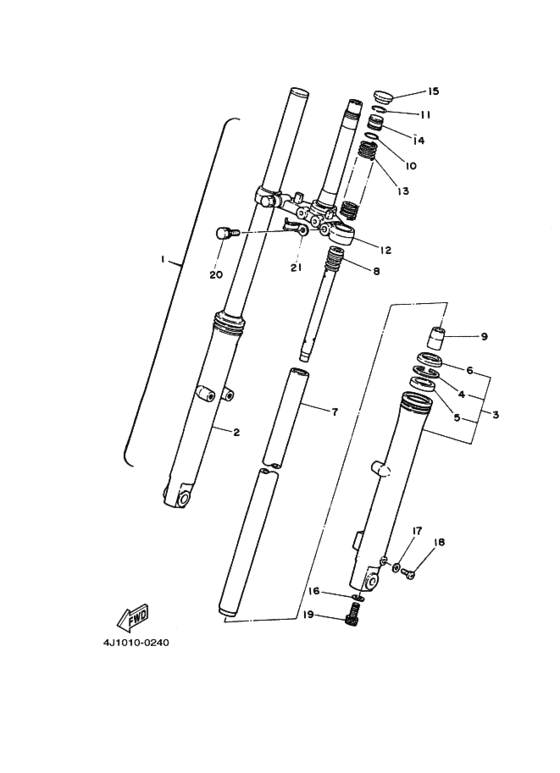 Front fork assy(ur silv