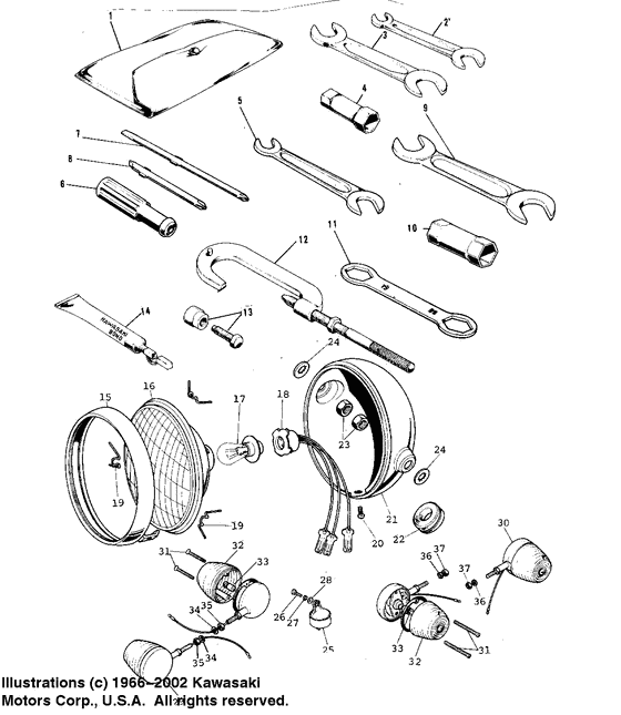 Owner tools/optional parts