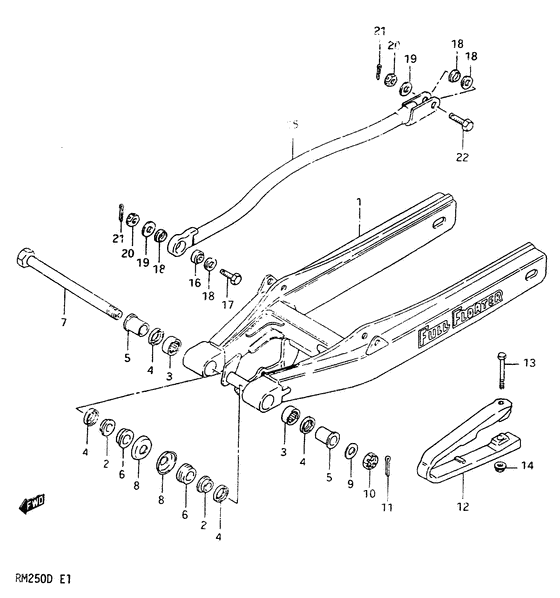 Rear swinging arm model d