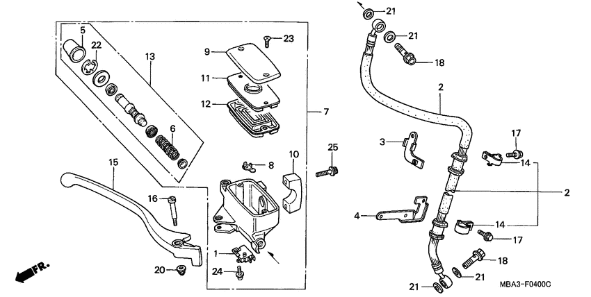 Fr. brake master cylinder