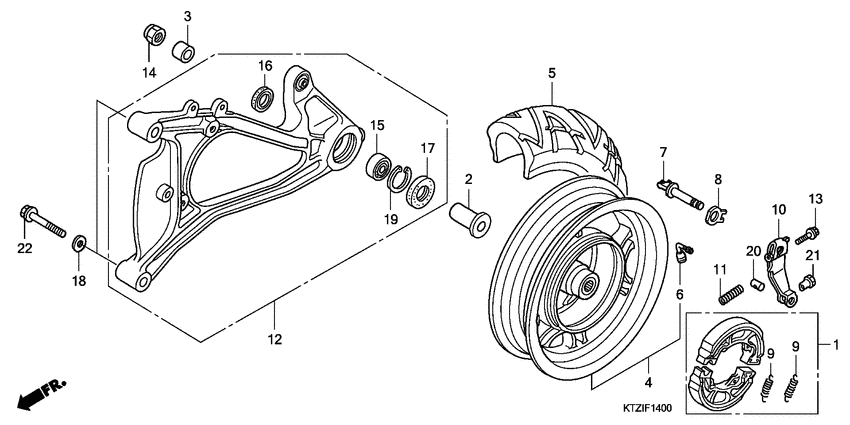 Rear wheel/swingarm