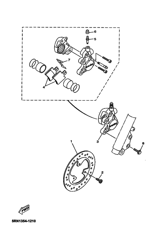YN50 Передний суппорт
