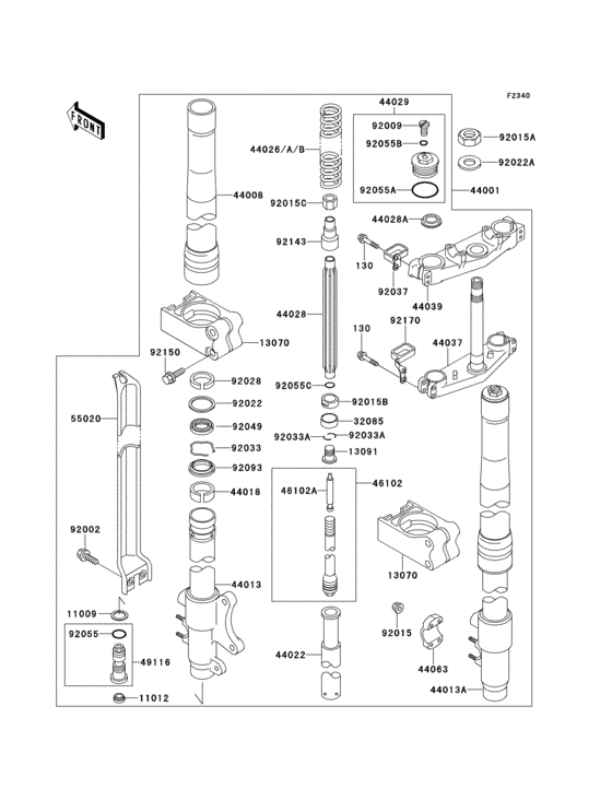 Front fork(1/2)(kx125-h1)