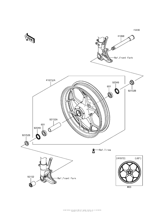 ZX1400 Переднее колесо