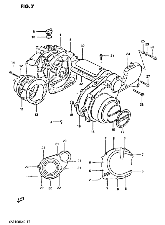 Crankcase cover ass`y  (v
