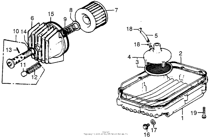 Oil filter + oil pan