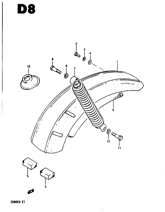 Rear fender - rear shock absorber