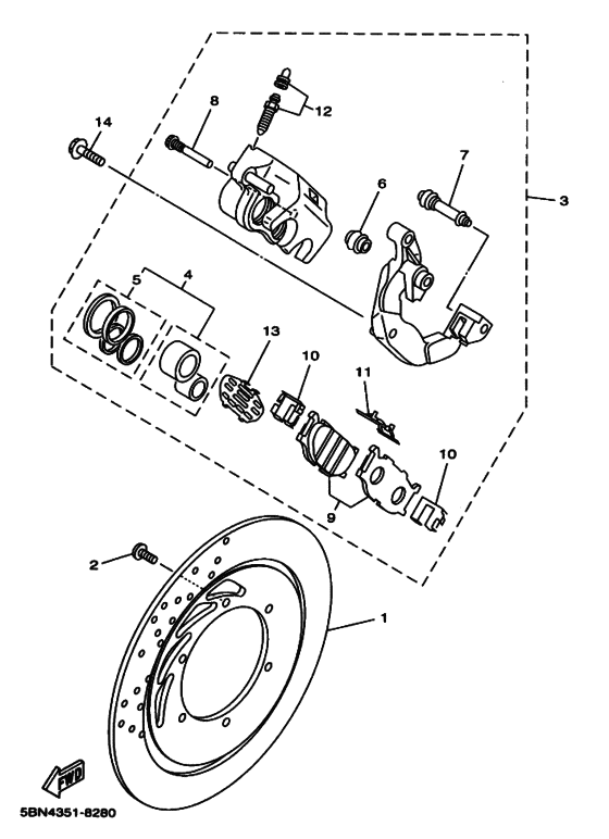 XVS650A Передний суппорт