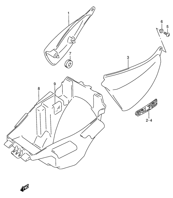 GSX750 Обтекатель задний