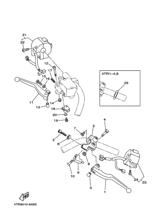 XVS400 ﾊﾝﾄﾞﾙｽｲﾂﾁ. ﾚﾊﾞｰ