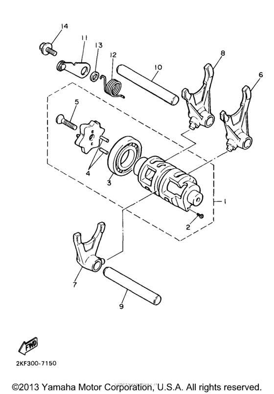 XT600EAC Вилки переключения
