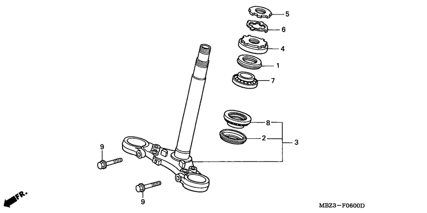CB600F2Y Траверса нижняя