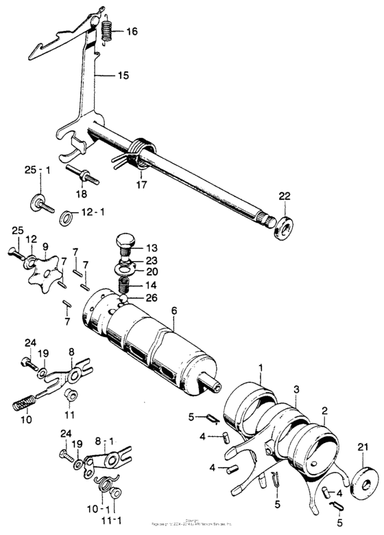 Shift drum + shift arm