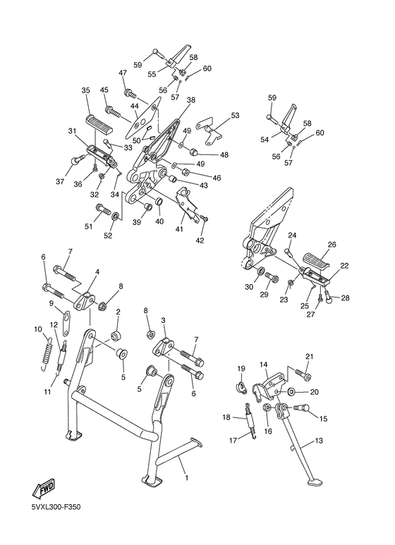 FZ6-S Stand & footrest