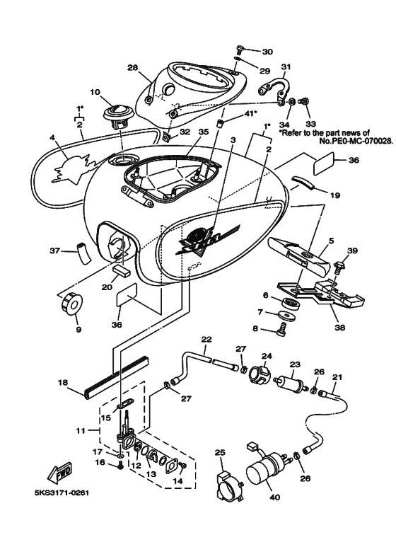 XVS1100A XVS1100AM Tank fuel