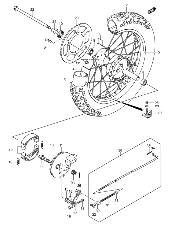 Rear wheel complete assy