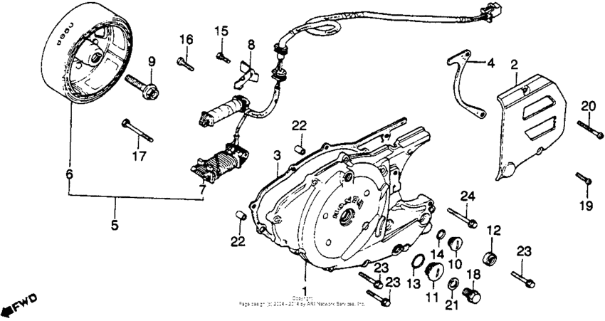 Left crankcase cover + alternator
