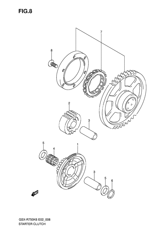 GSX-R750 Муфта стартера