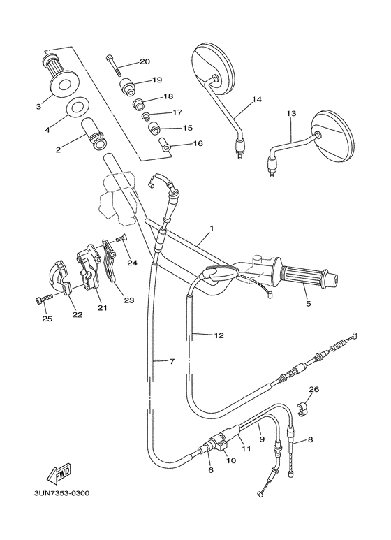 Steering handle. cable
