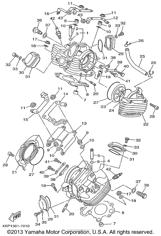XVS650 Головка цилиндров