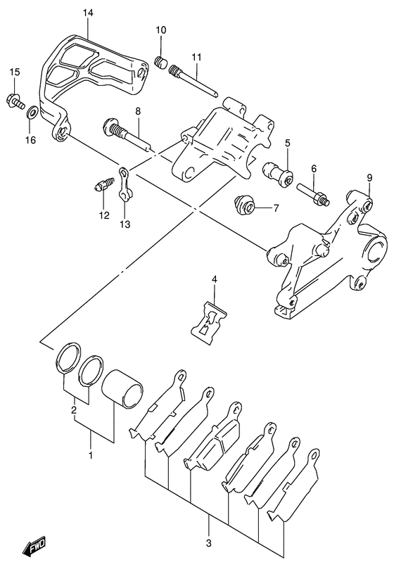 RM125 Задний суппорт