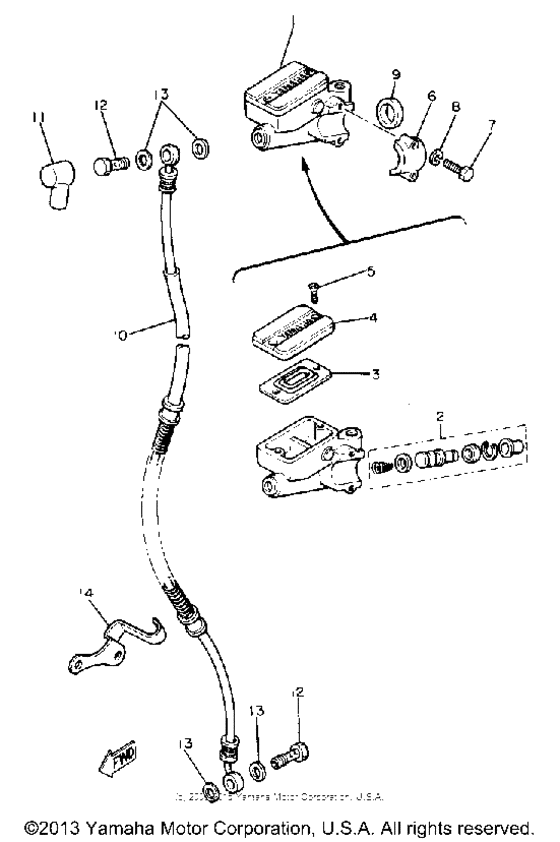 XV750H Главный тормозной цилиндр