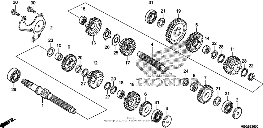 VT750C2B Трансмиссия