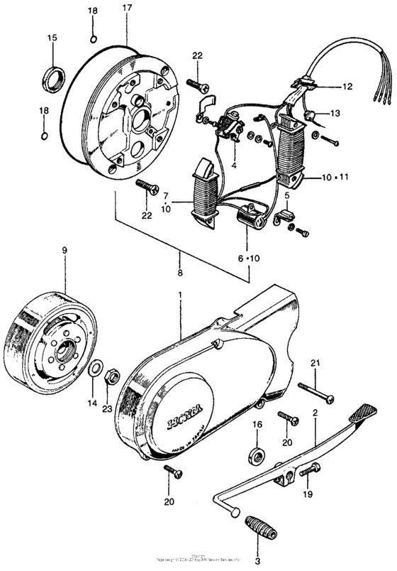 Left crankcase cover + alternator
